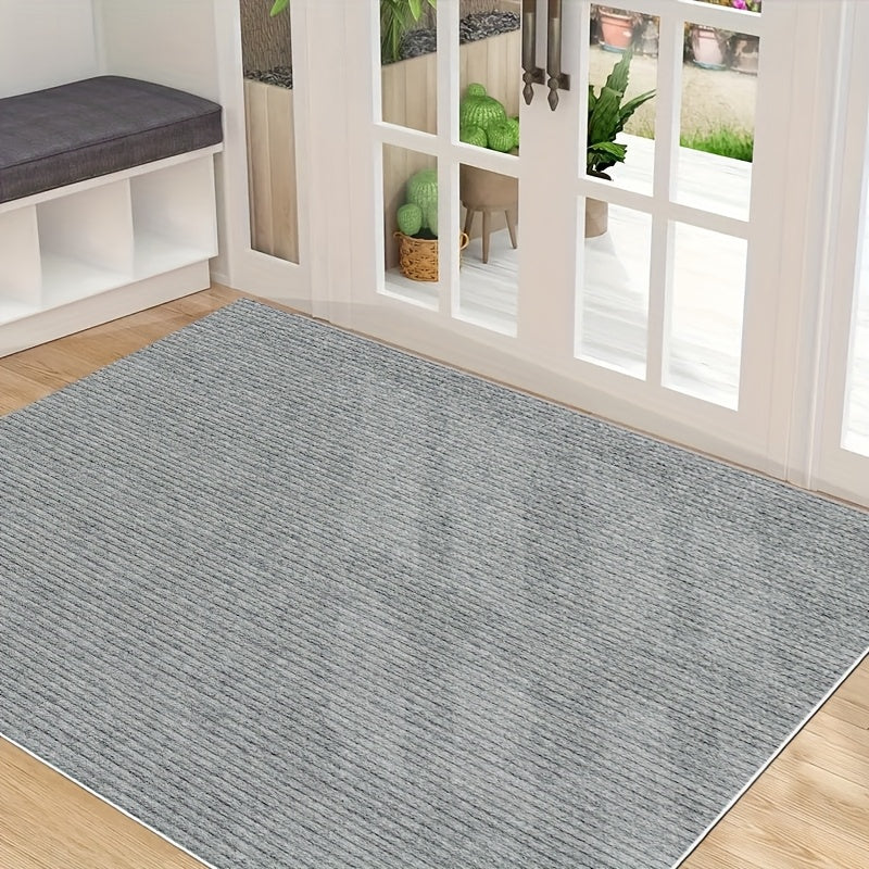 Non-Slip Absorbent Entryway Door Mat with Low Profile and Rubber Backing
