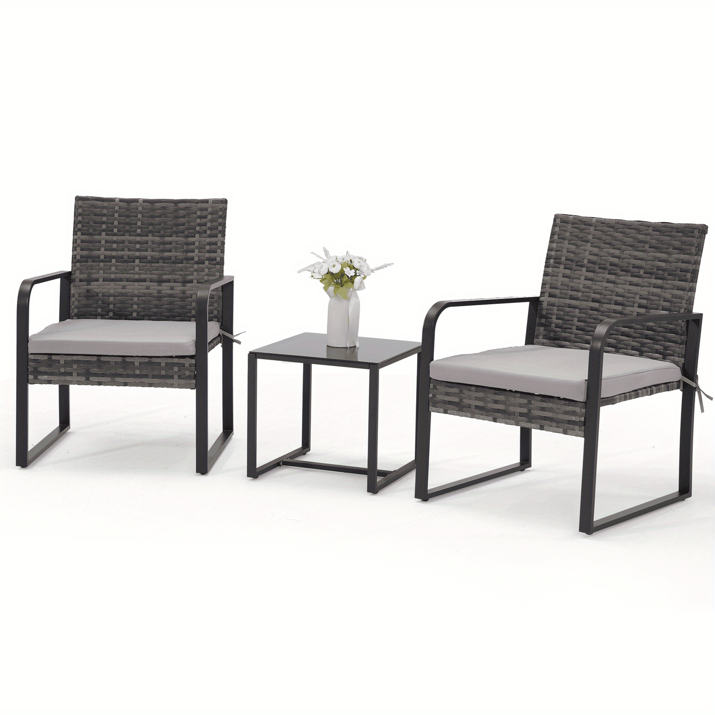 Bezseller 3pcs Outdoor Rattan Patio Furniture Set with Coffee Table