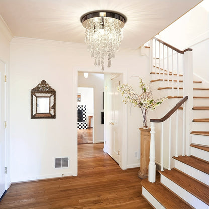 Modern Semi-Flush Mount Ceiling Light with Crystal Accents