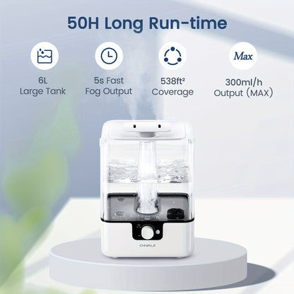 CHIVALZ 1.59 Gallon Cool Mist Humidifier