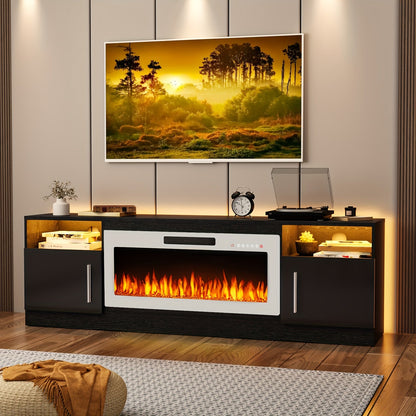 Fireplace TV Stand with 36-Inch Fireplace and LED Lights