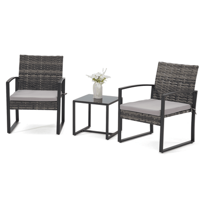 Bezseller 3pcs Outdoor Rattan Patio Furniture Set with Coffee Table