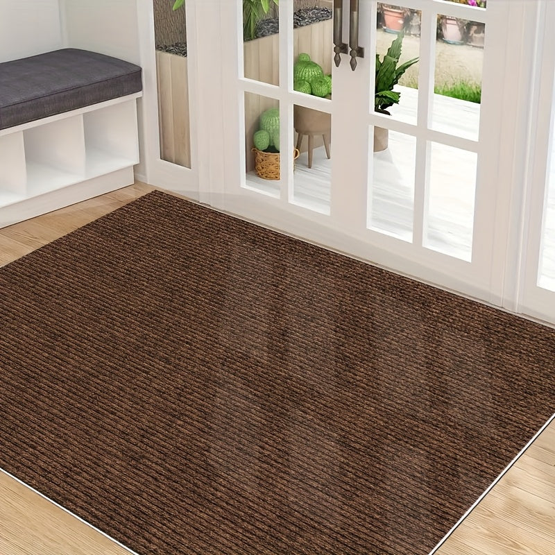 Non-Slip Absorbent Entryway Door Mat with Low Profile and Rubber Backing