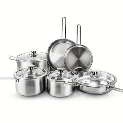 10-Piece Stainless Steel Cookware Set