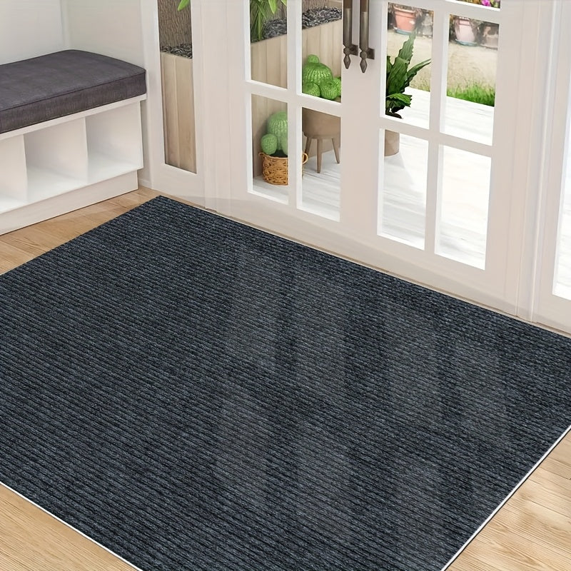 Non-Slip Absorbent Entryway Door Mat with Low Profile and Rubber Backing
