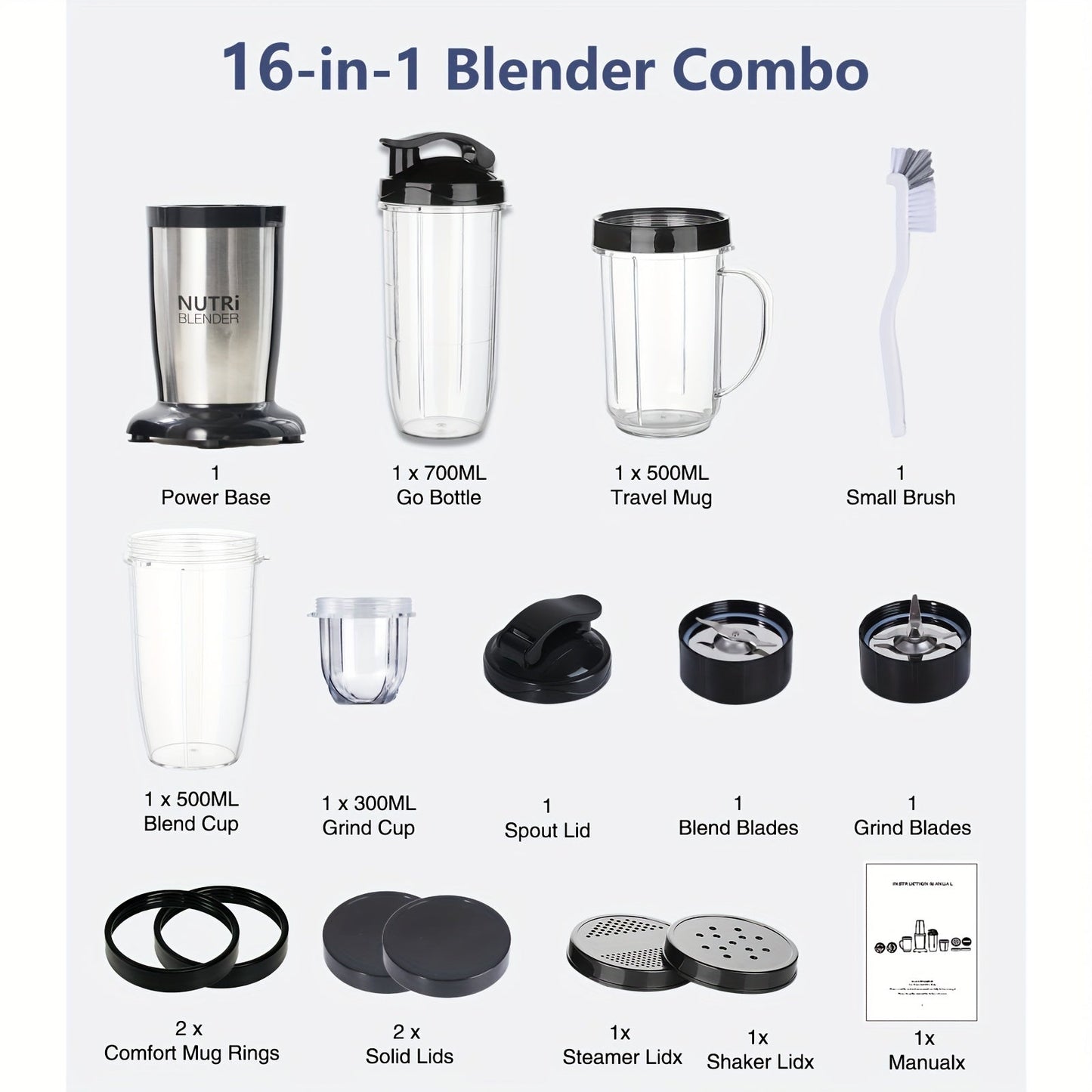 Blender & 15 pcs Juice Cup Set