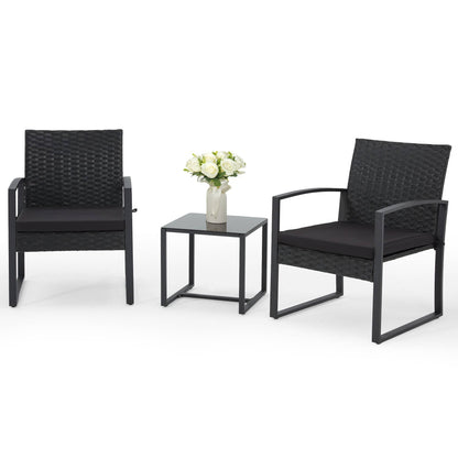 Bezseller 3pcs Outdoor Rattan Patio Furniture Set with Coffee Table
