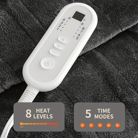 Extra Large Electric Blanket with Dual Controllers 8 Heat Settings
