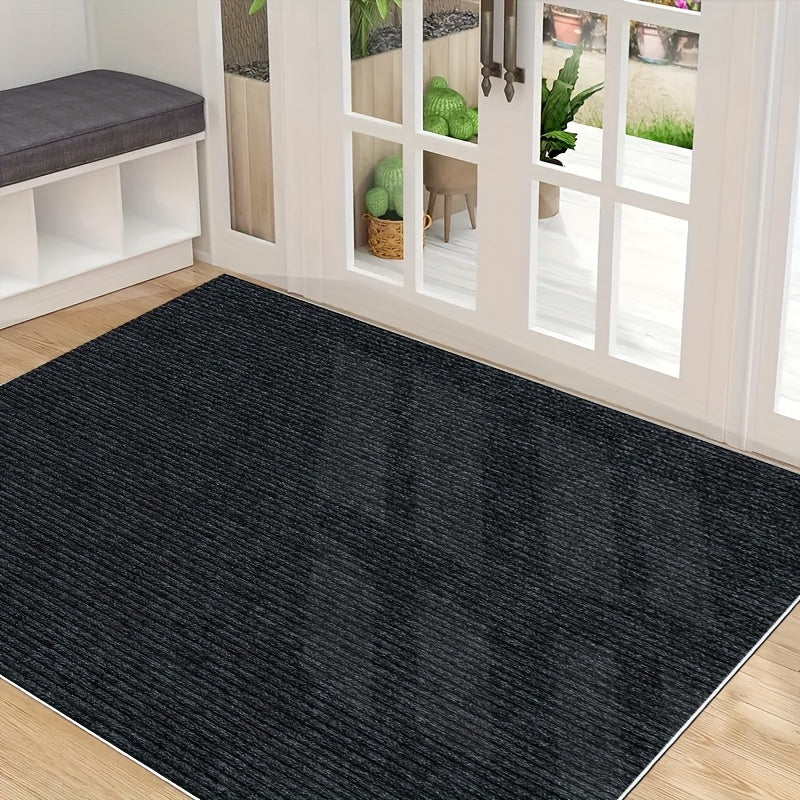 Non-Slip Absorbent Entryway Door Mat with Low Profile and Rubber Backing